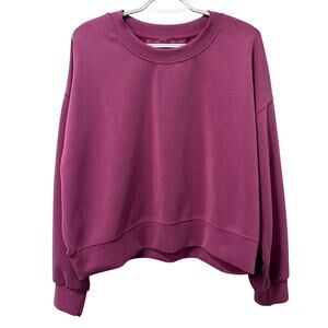 Lululemon Perfectly Oversized Cropped Crew Sweatshirt Velvet Dust Size 10